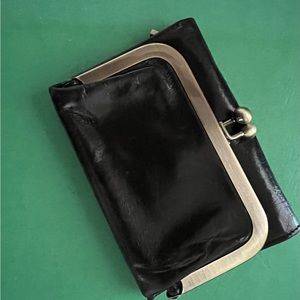 HOBO 'Robin' Frame Wallet Black Leather NWOT